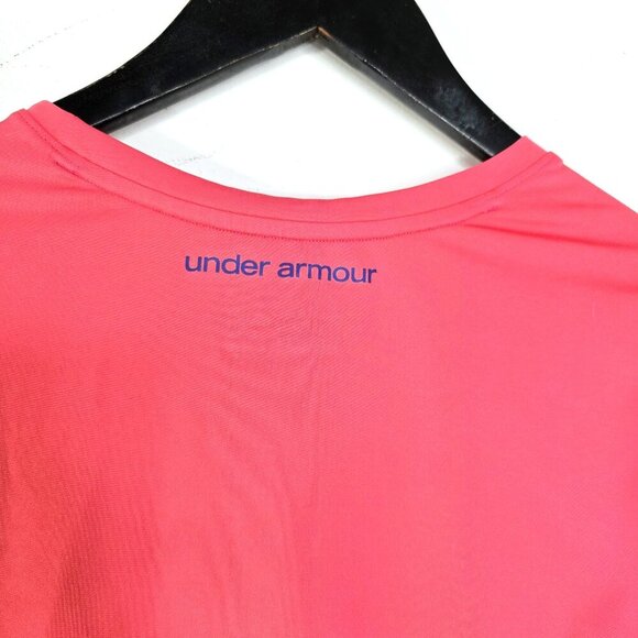 Under Armour Made in USA Salmon Pink Heat Gear Long Sleeve Active Shirt - Picture 3 of 6